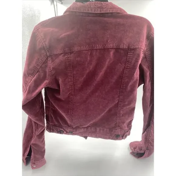 Silver Jeans Women’s Burgundy Medium Button Front Western Shirt - Picture 5 of 7